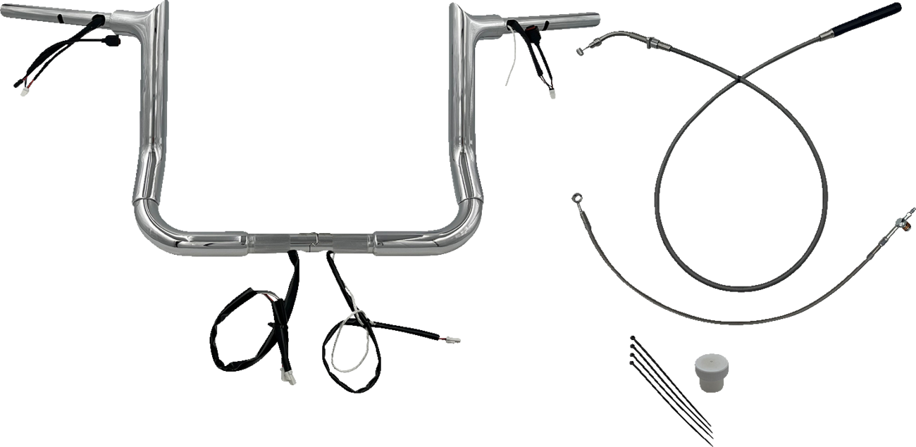 FAT BAGGERS INC. 1-1/2" EZ Install Pointed Top Handlebar - 12" - Chrome 849012
