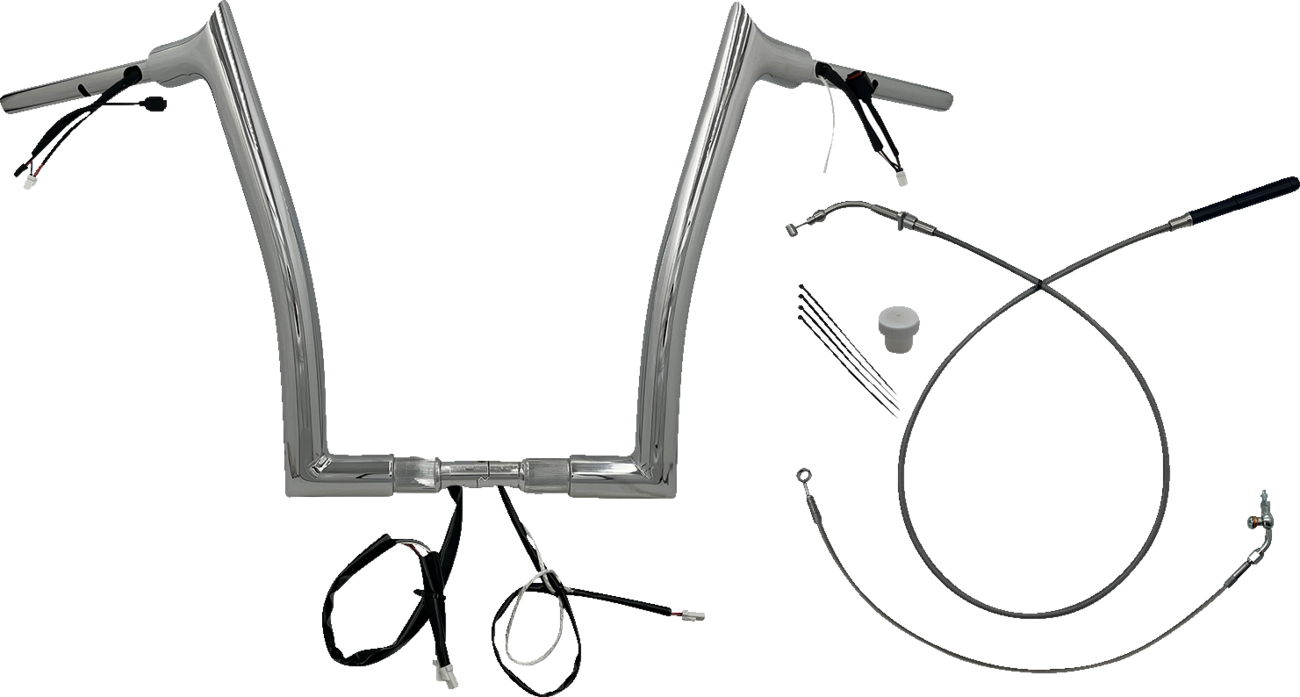 FAT BAGGERS INC. 1-1/2" EZ Install Pointed Top Handlebar - 14" - Chrome 849914