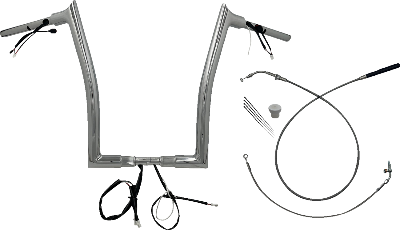 FAT BAGGERS INC. 1-1/2" EZ Install Pointed Top Handlebar - 16" - Chrome 849916