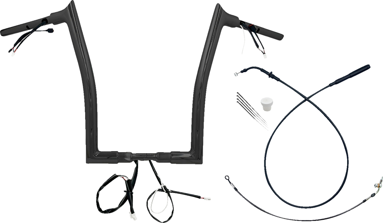 FAT BAGGERS INC. 1-1/2" EZ Install Pointed Top Handlebar - 16" - Black 849916-B