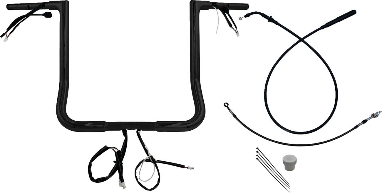 FAT BAGGERS INC. EZ Install Wired Handlebar Kit - 1-1/4" - Flat Top - 16" - Black 749016-B