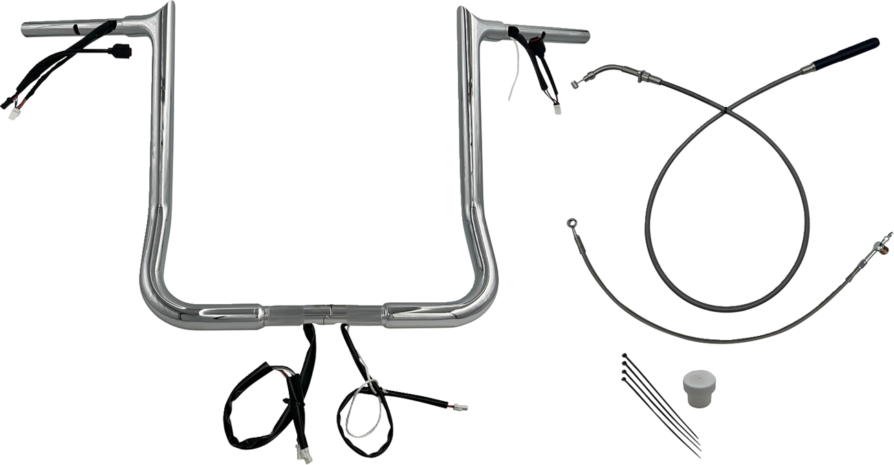 FAT BAGGERS INC. EZ Install Wired Handlebar Kit - 1-1/4" - Pointed Top - 16" - Chrome 949016