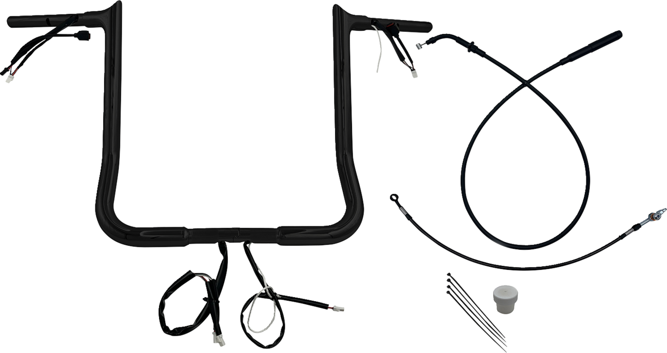 FAT BAGGERS INC. EZ Install Wired Handlebar Kit - 1-1/4" - Pointed Top - 16" - Black 949016-B