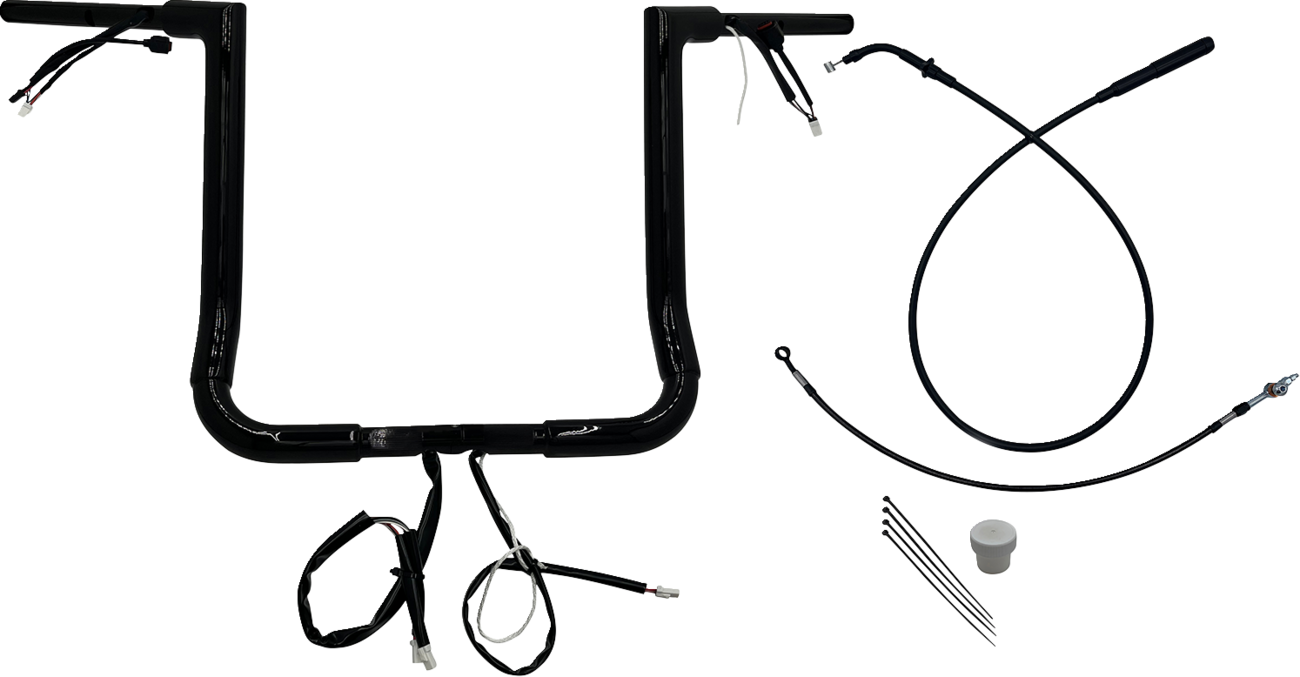 FAT BAGGERS INC. EZ Install Wired Handlebar Kit - 1-1/2" - Flat Top - 16" - Black 649016-B