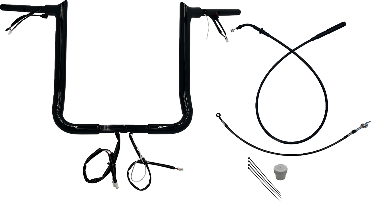 FAT BAGGERS INC. EZ Install Wired Handlebar Kit - 1-1/2" - Pointed Top - 16" - Black 849016-B