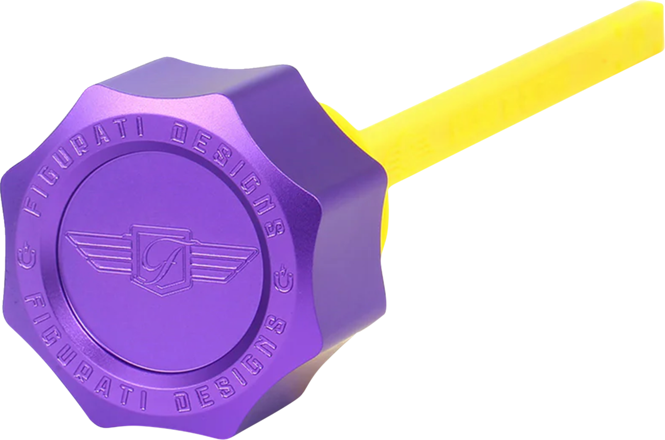 FIGURATI DESIGNS Performance Magnetic Oil Dipstick - Curved - Purple - M8 Touring/Trike FDP01-M8SM-P