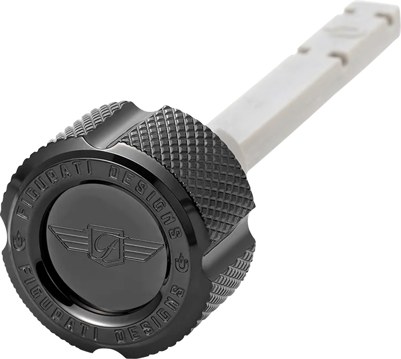 FIGURATI DESIGNS Transmission Oil Dipstick - Magnetic - Knurled - Black - M8 FD01-MAGTD-KN-BLK