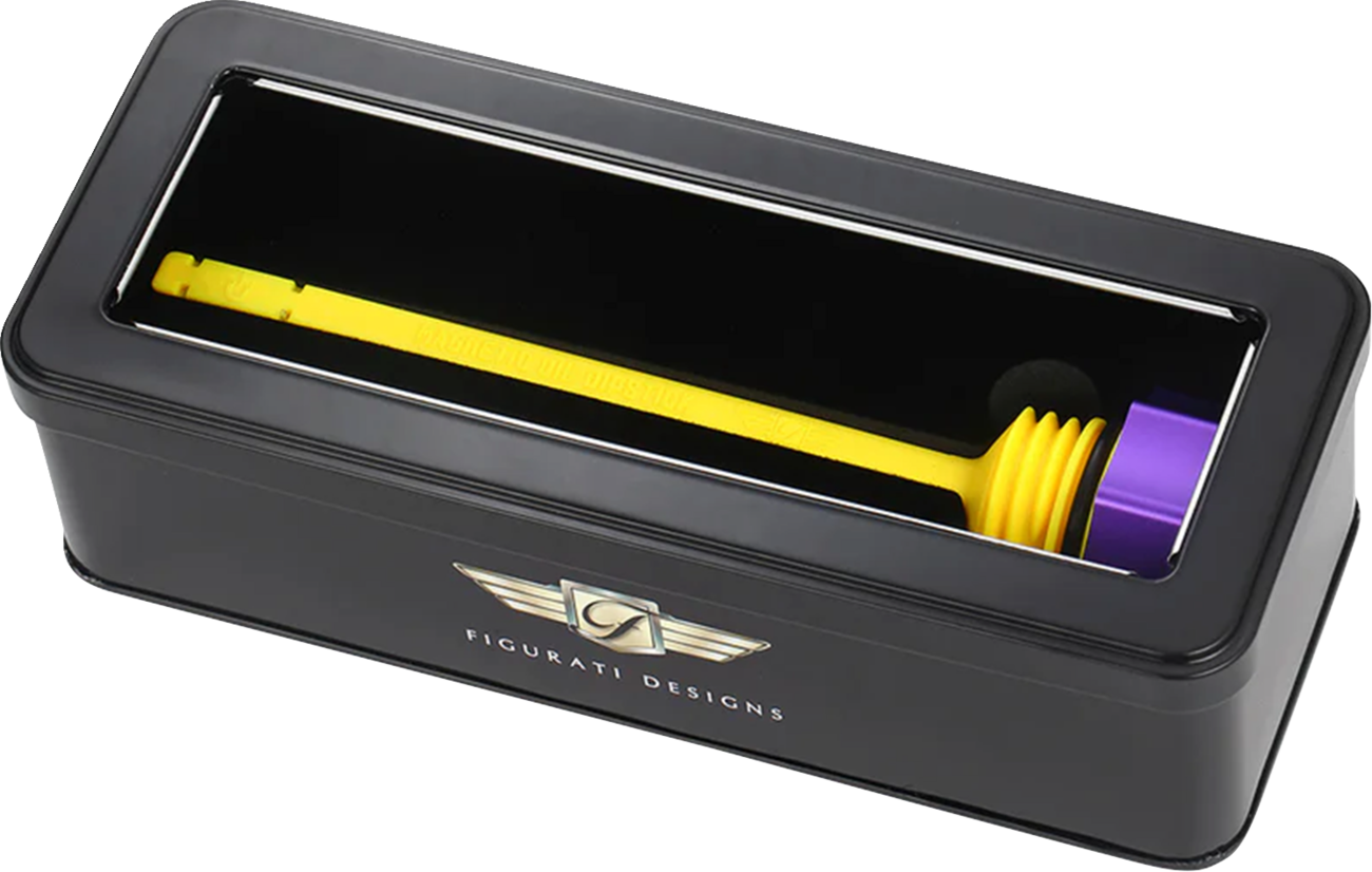 FIGURATI DESIGNS Performance Magnetic Oil Dipstick - Curved - Purple - M8 Touring/Trike FDP01-M8SM-P
