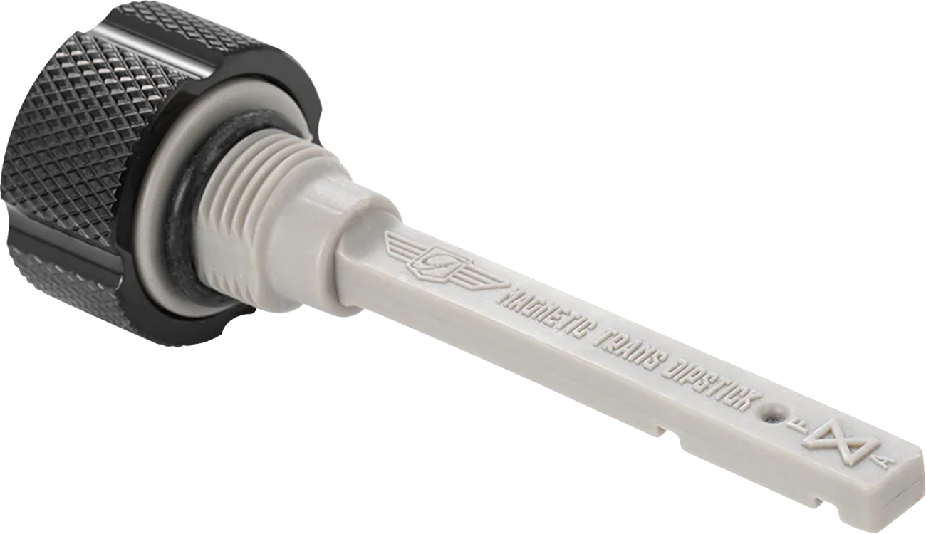FIGURATI DESIGNS Transmission Oil Dipstick - Magnetic - Knurled - Black - M8 FD01-MAGTD-KN-BLK