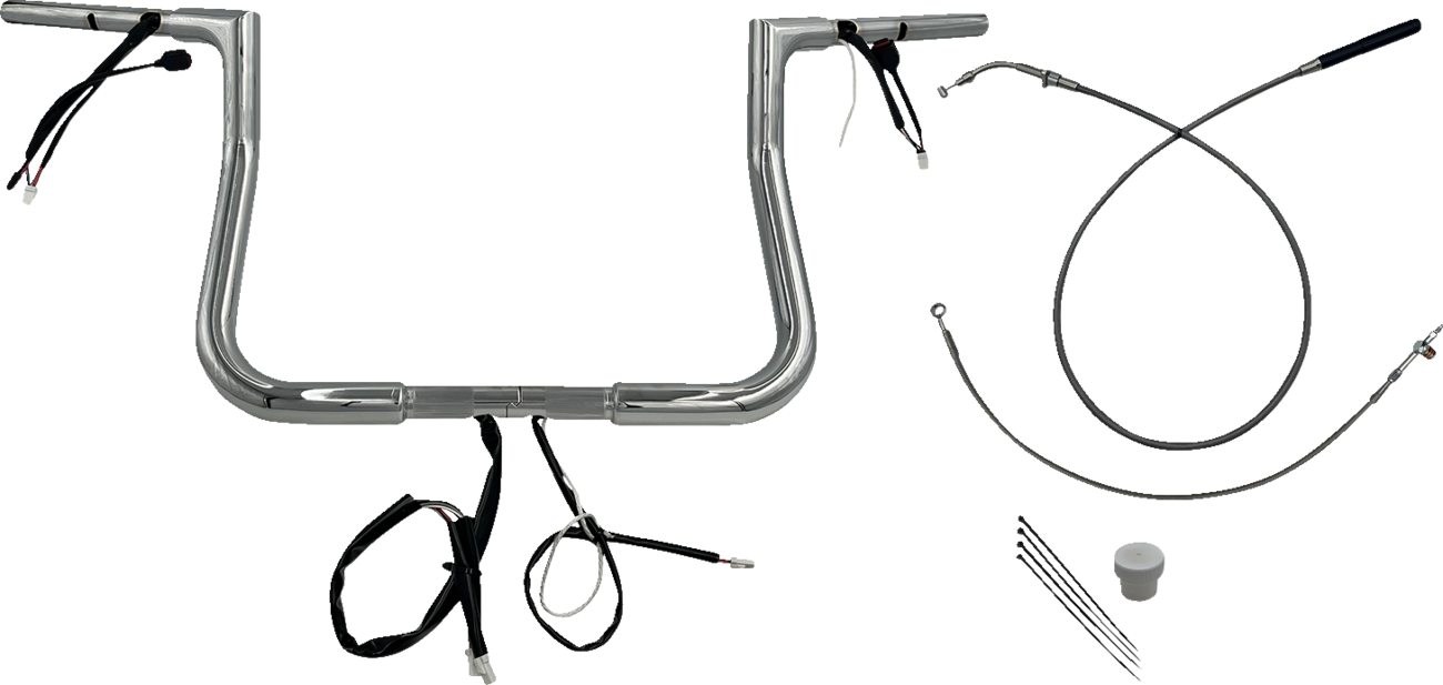 FAT BAGGERS INC. 1-1/4" EZ Install Flat Top Handlebar - 11" - Chrome 749011