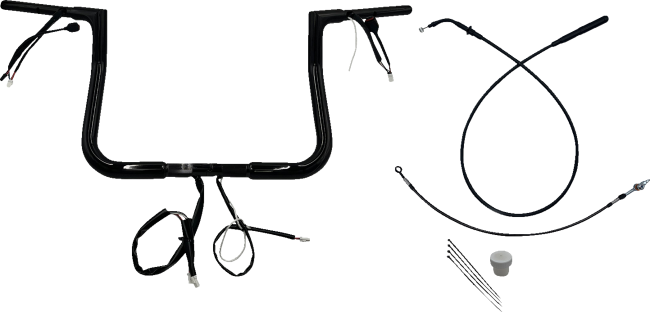 FAT BAGGERS INC. 1-1/4" EZ Install Flat Top Handlebar - 11" - Black 749011-B
