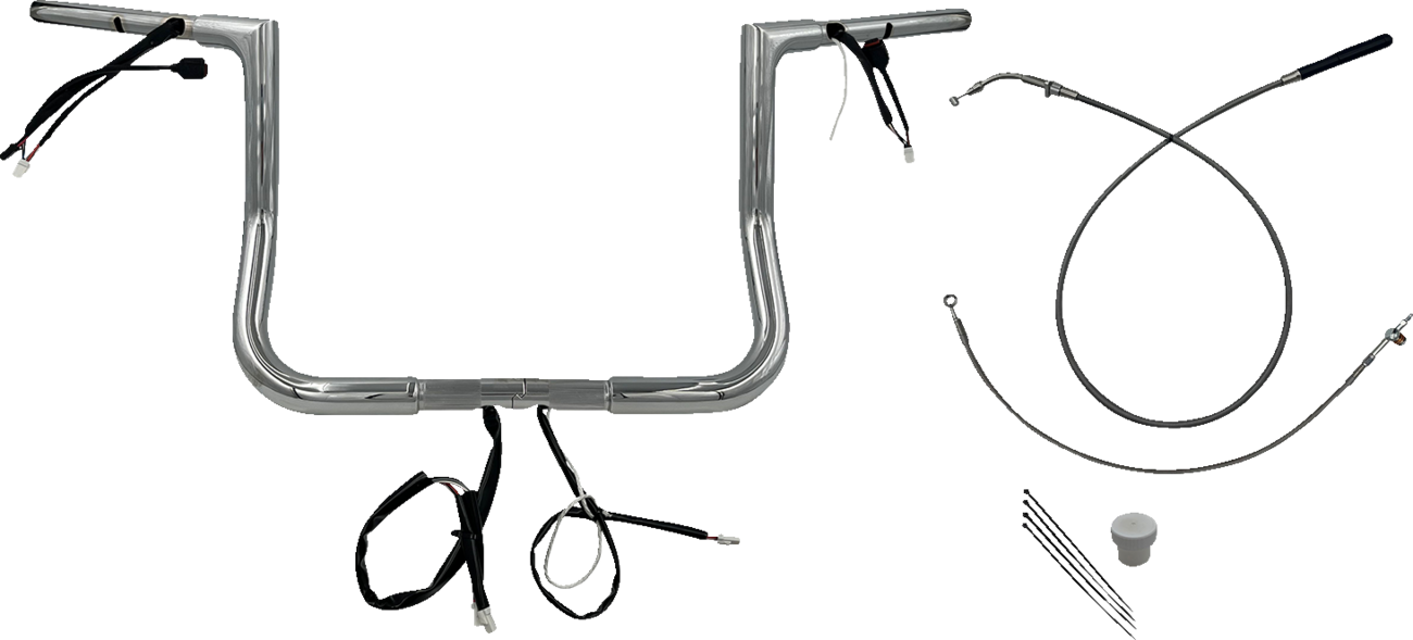 FAT BAGGERS INC. 1-1/4" EZ Install Flat Top Handlebar - 12" - Chrome 749012