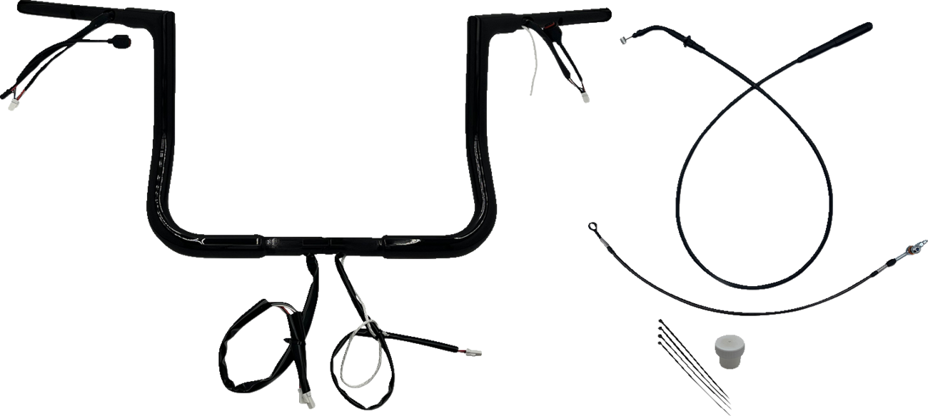 FAT BAGGERS INC. 1-1/4" EZ Install Flat Top Handlebar - 12" - Black 749012-B