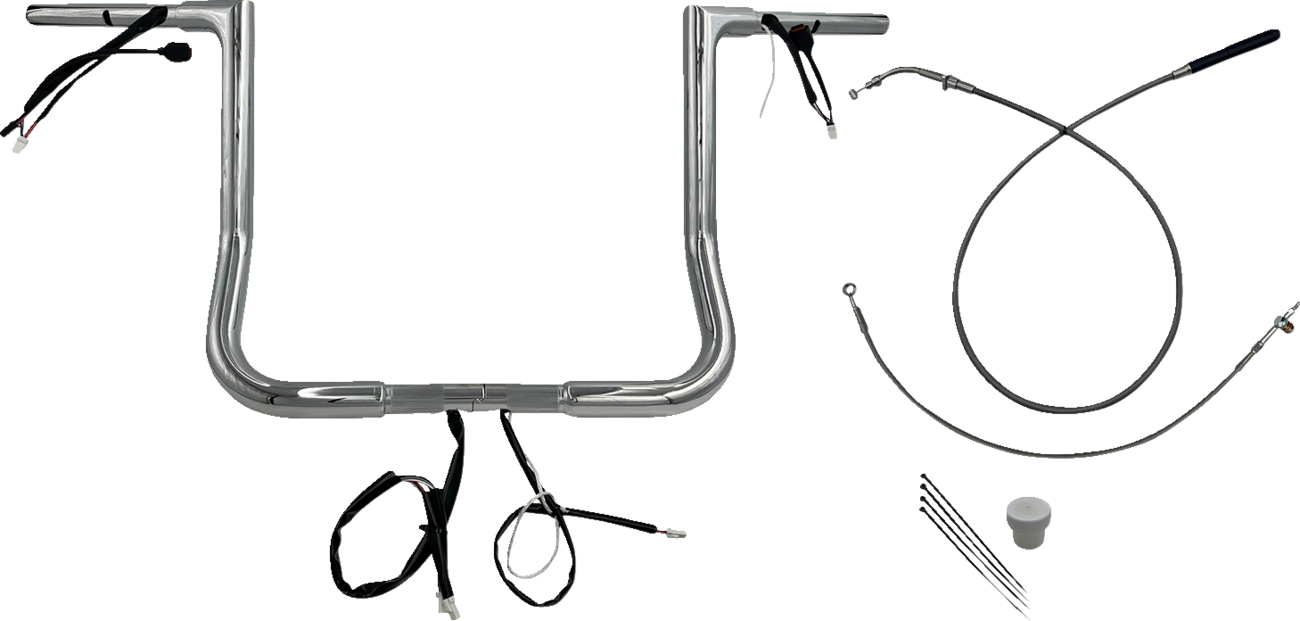 FAT BAGGERS INC. 1-1/4" EZ Install Flat Top Handlebar - 14" - Chrome 749014