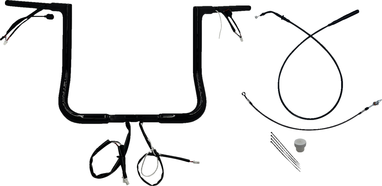 FAT BAGGERS INC. 1-1/4" EZ Install Flat Top Handlebar - 14" - Black 749014-B