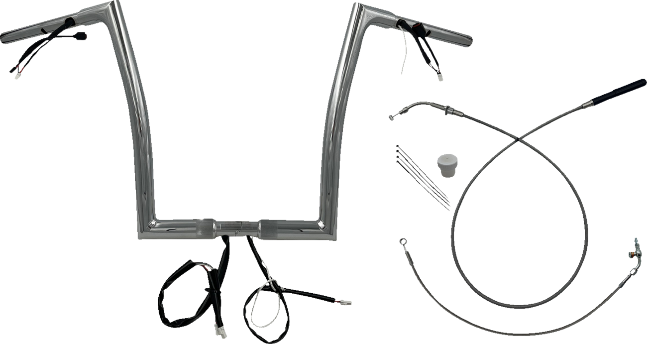 FAT BAGGERS INC. 1-1/4" EZ Install Flat Top Handlebar - 14" - Chrome 749914