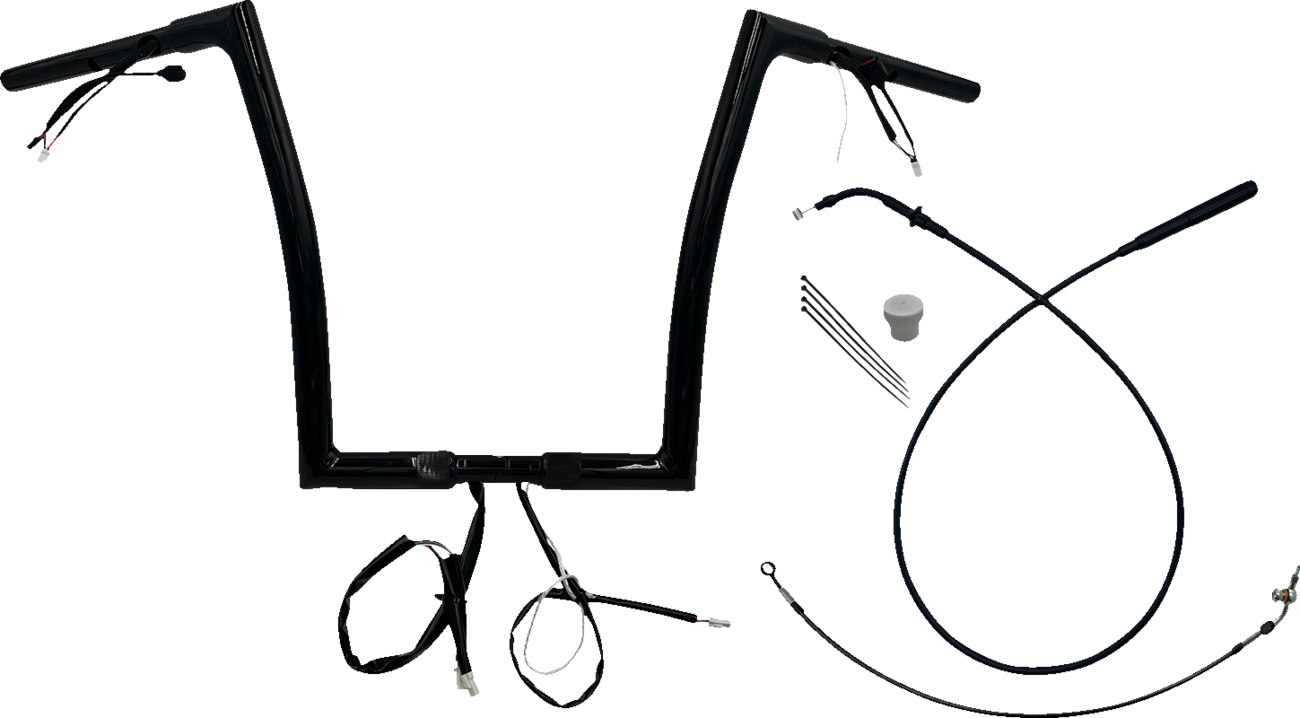 FAT BAGGERS INC. 1-1/4" EZ Install Flat Top Handlebar - 14" - Black 749914-B