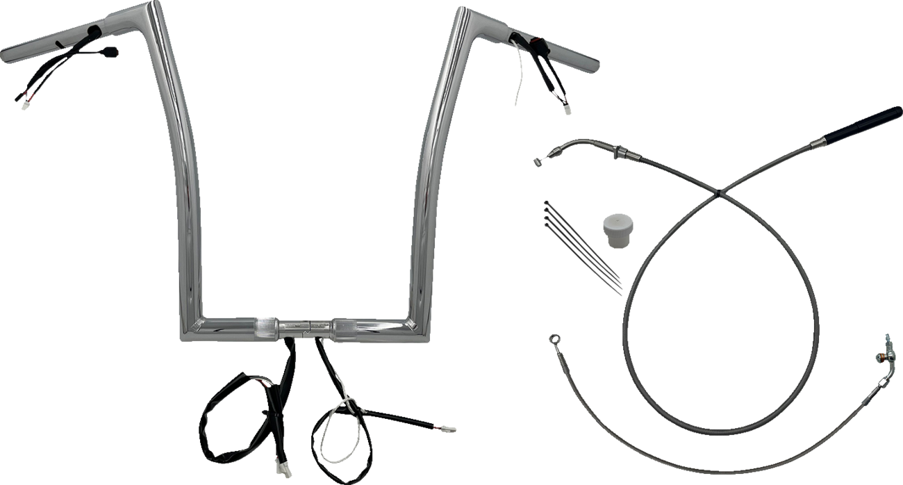 FAT BAGGERS INC. 1-1/4" EZ Install Flat Top Handlebar - 16" - Chrome 749916