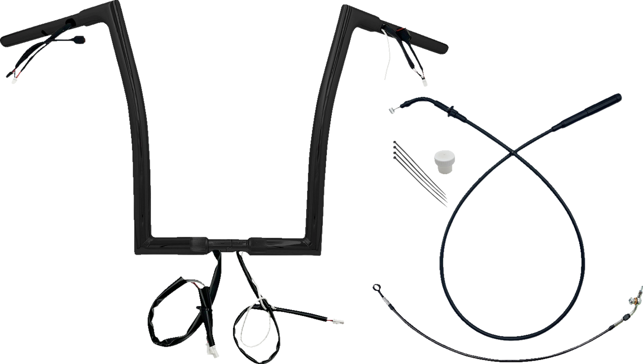 FAT BAGGERS INC. 1-1/4" EZ Install Flat Top Handlebar - 16" - Black 749916-B