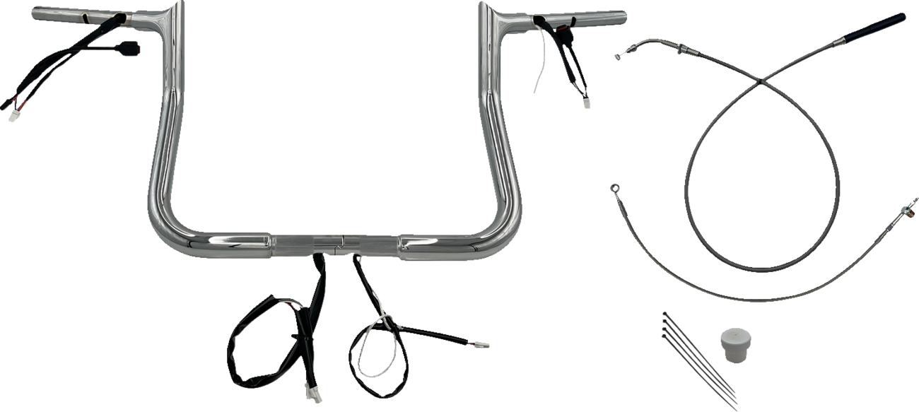 FAT BAGGERS INC. 1-1/4" EZ Install Pointed Top Handlebar - 11" - Chrome 949011