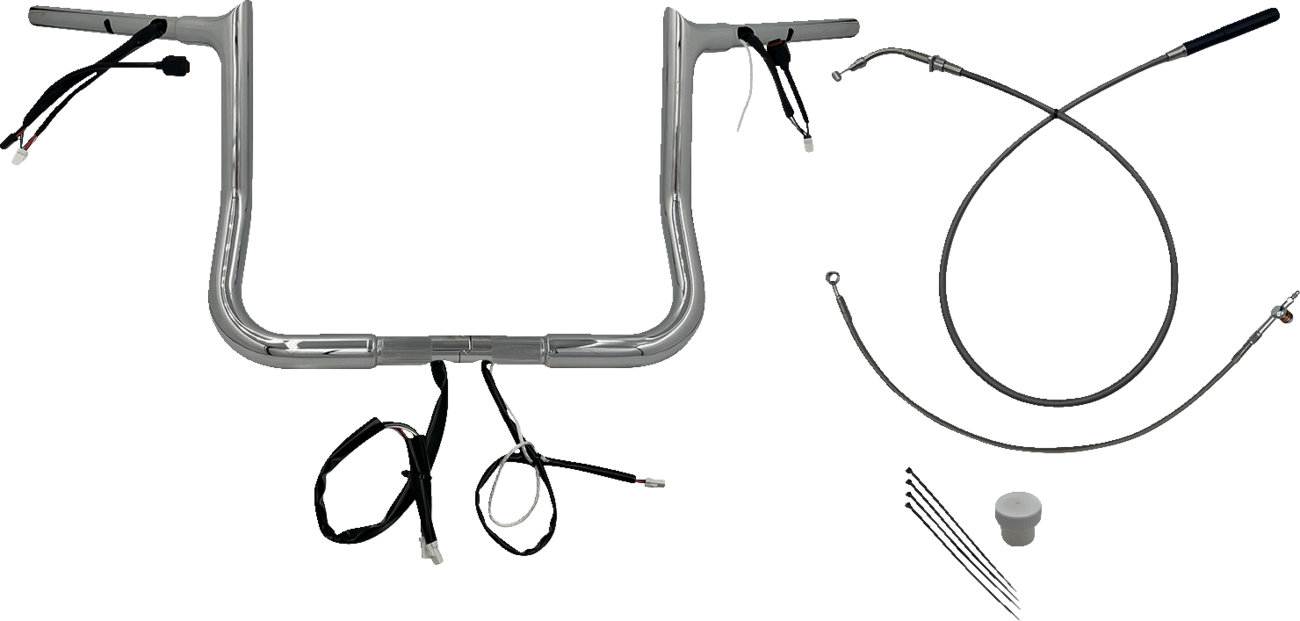 FAT BAGGERS INC. 1-1/4" EZ Install Pointed Top Handlebar - 12" - Chrome 949012