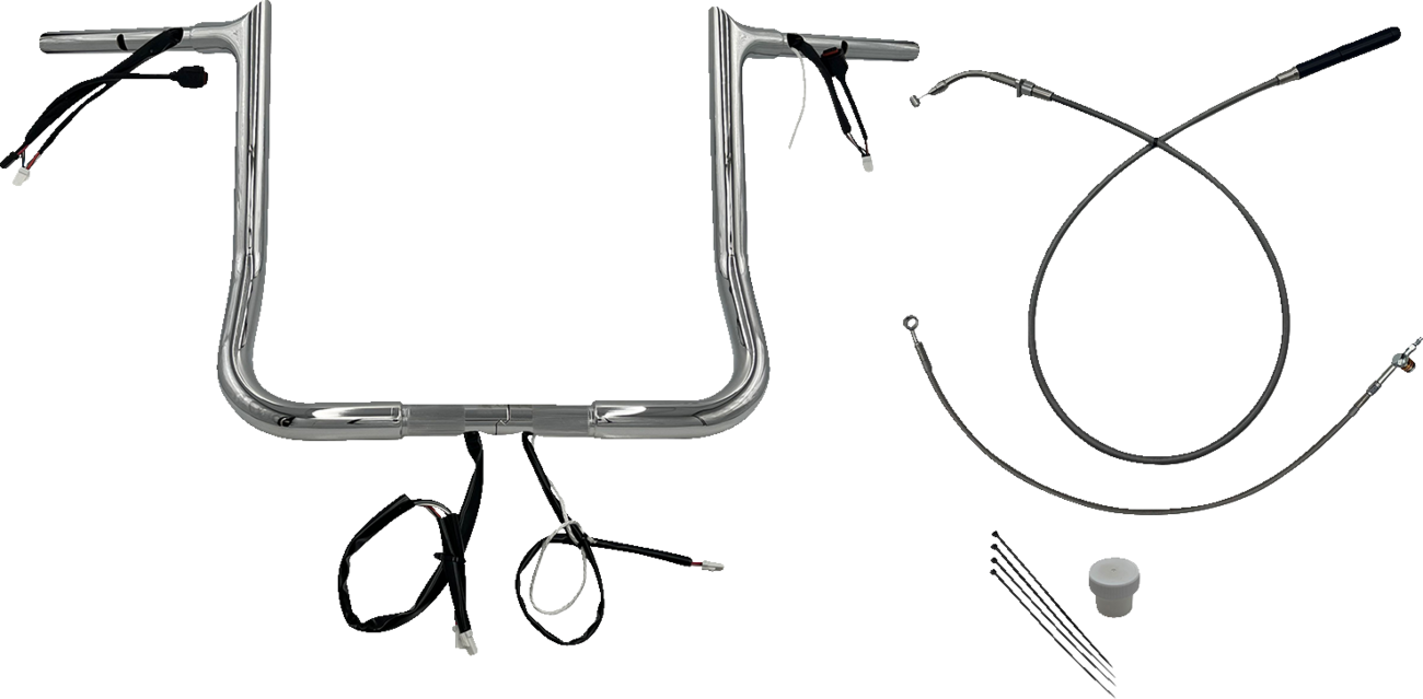 FAT BAGGERS INC. 1-1/4" EZ Install Pointed Top Handlebar - 14" - Chrome 949014