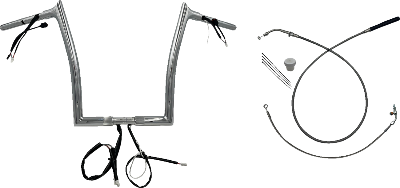 FAT BAGGERS INC. 1-1/4" EZ Install Pointed Top Handlebar - 14" - Chrome 949914