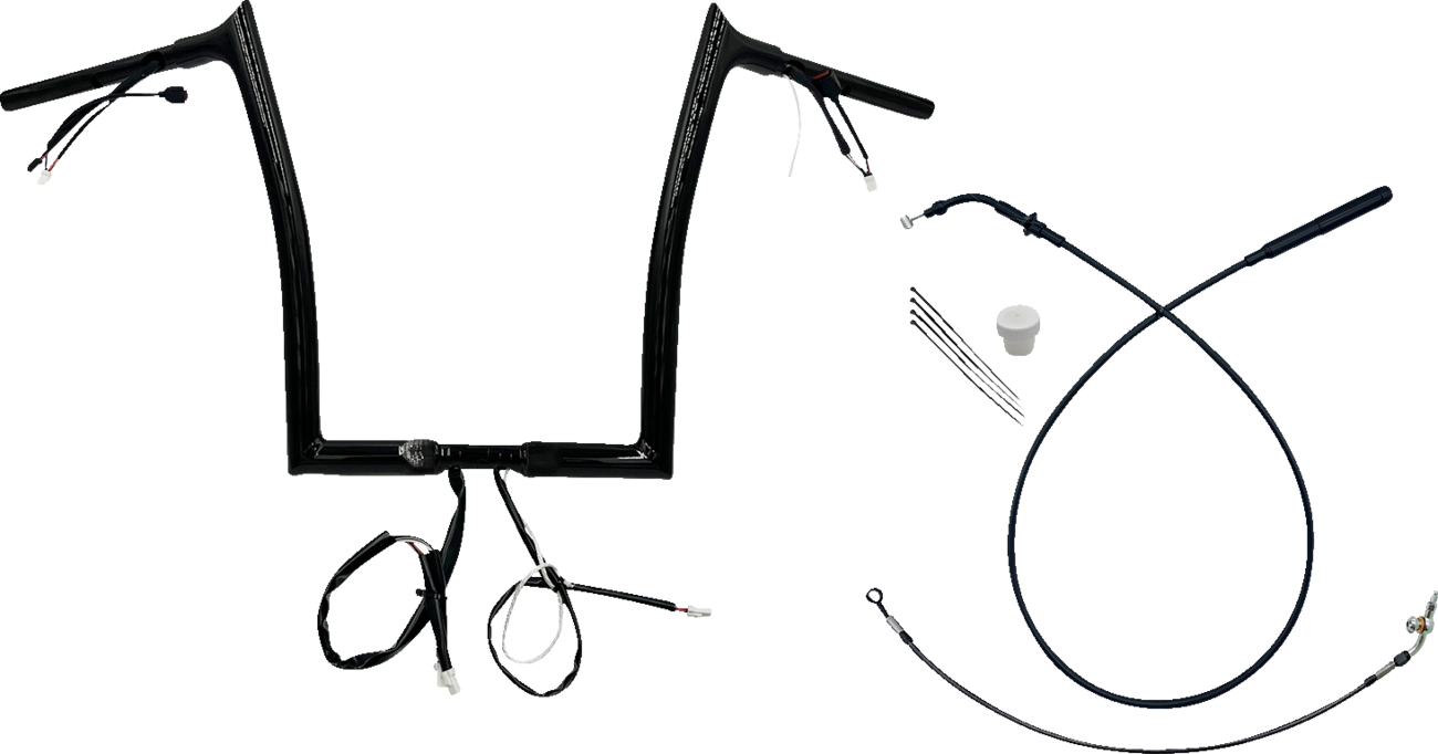 FAT BAGGERS INC. 1-1/4" EZ Install Pointed Top Handlebar - 14" - Black 949914-B