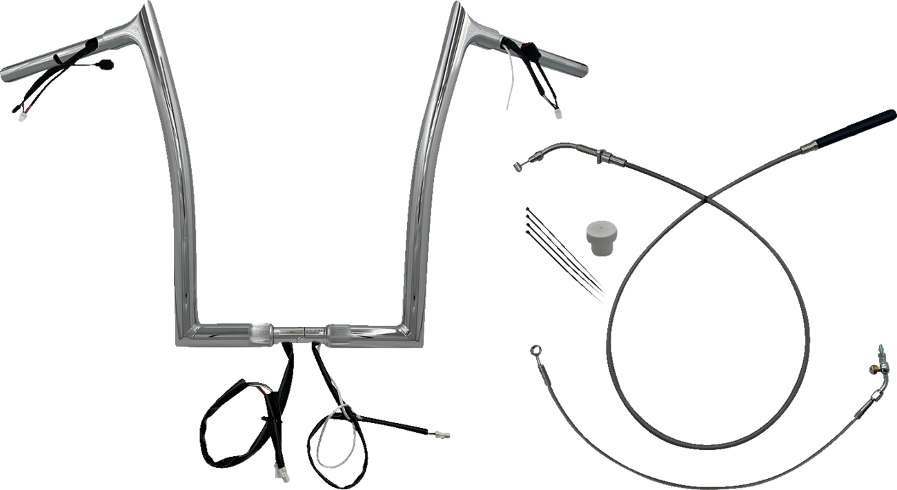FAT BAGGERS INC. 1-1/4" EZ Install Pointed Top Handlebar - 16" - Chrome 949916