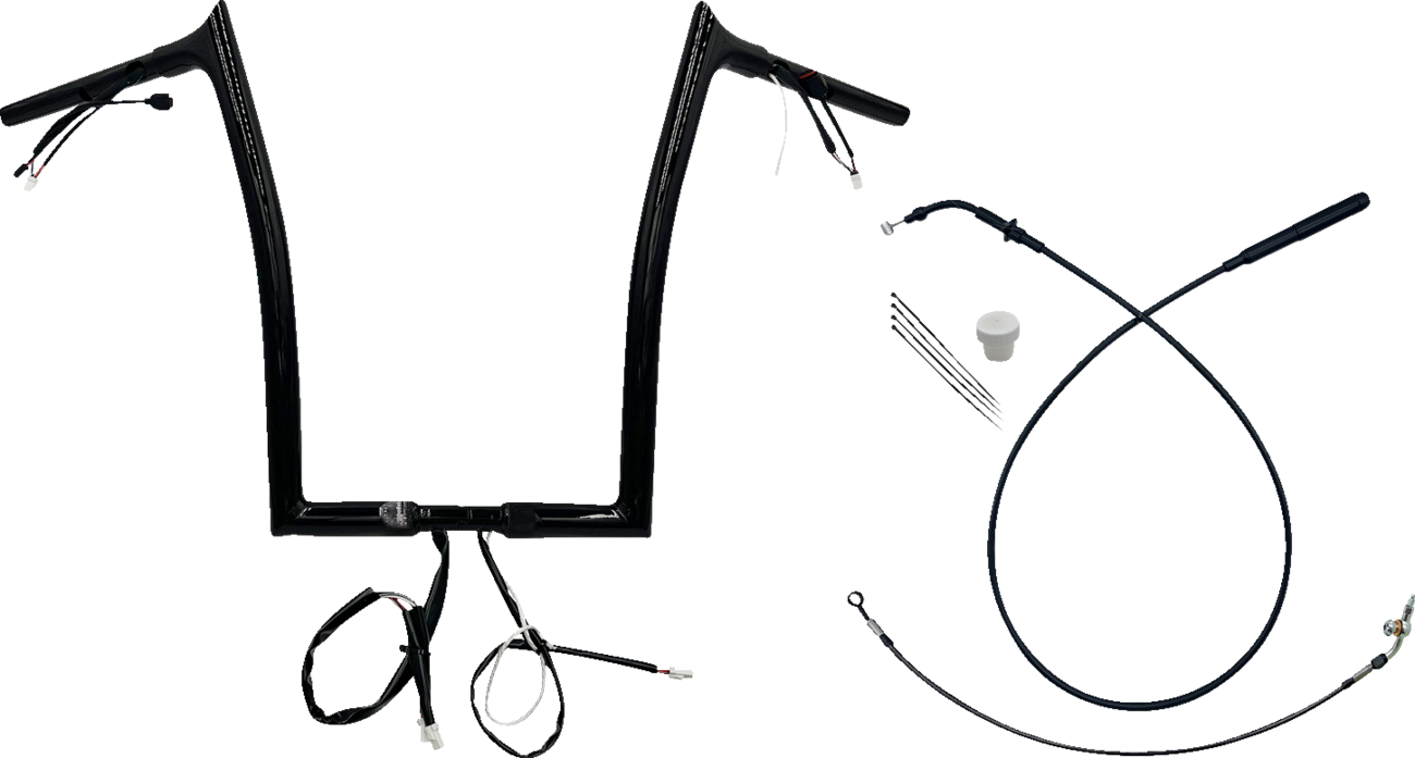FAT BAGGERS INC. 1-1/4" EZ Install Pointed Top Handlebar - 16" - Black 949916-B