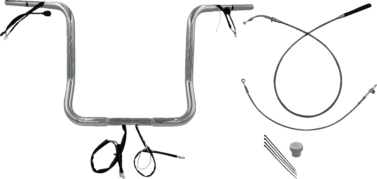 FAT BAGGERS INC. 1-1/4" EZ Install Round Top Handlebar - 16" - Chrome 939016
