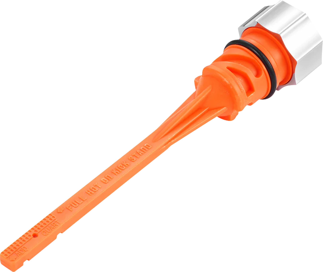 FIGURATI DESIGNS Magnetic Oil Dipstick - Curved - Silver - M8 Softail FD01-STM8-SM-SS