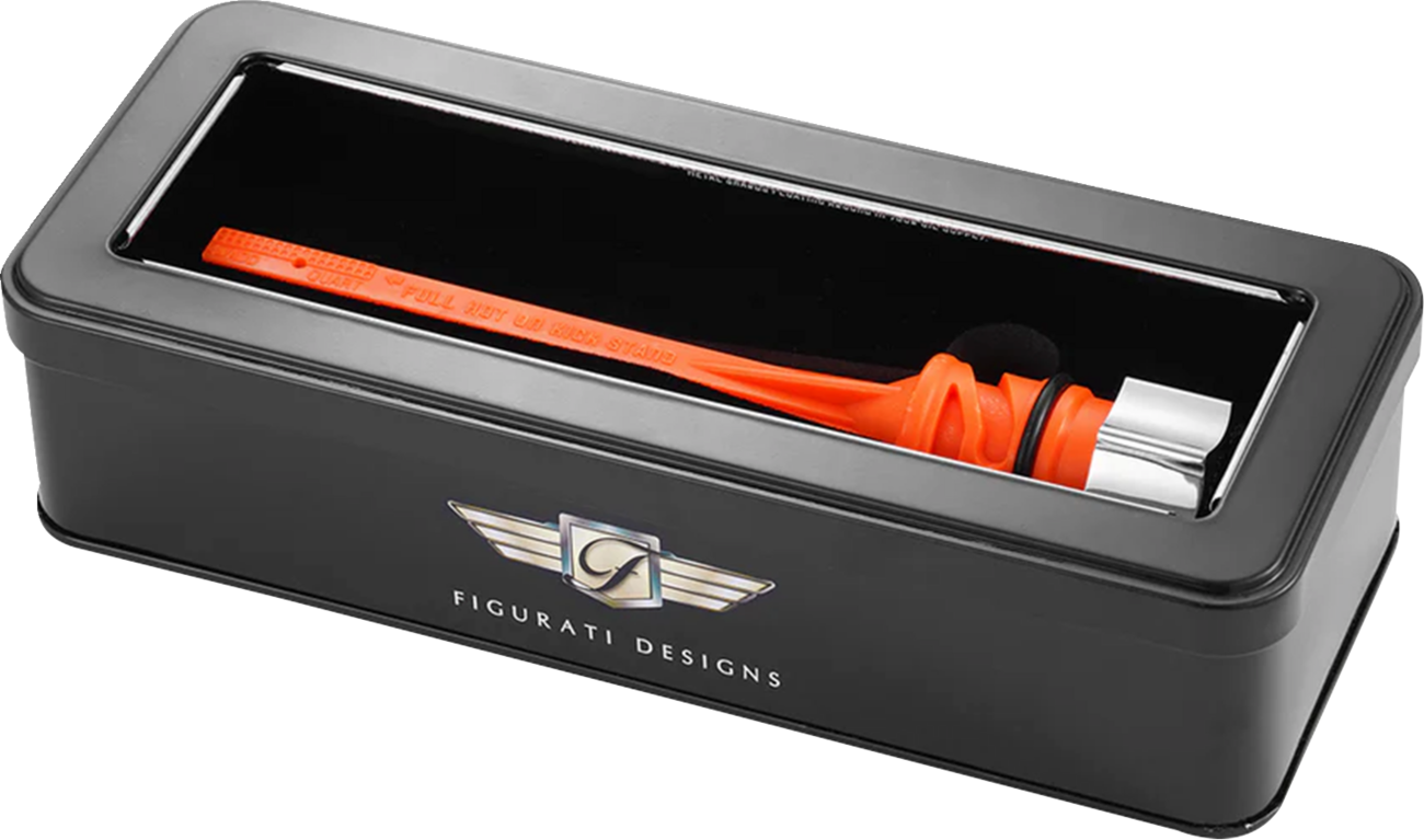 FIGURATI DESIGNS Magnetic Oil Dipstick - Curved - Silver - M8 Softail FD01-STM8-SM-SS
