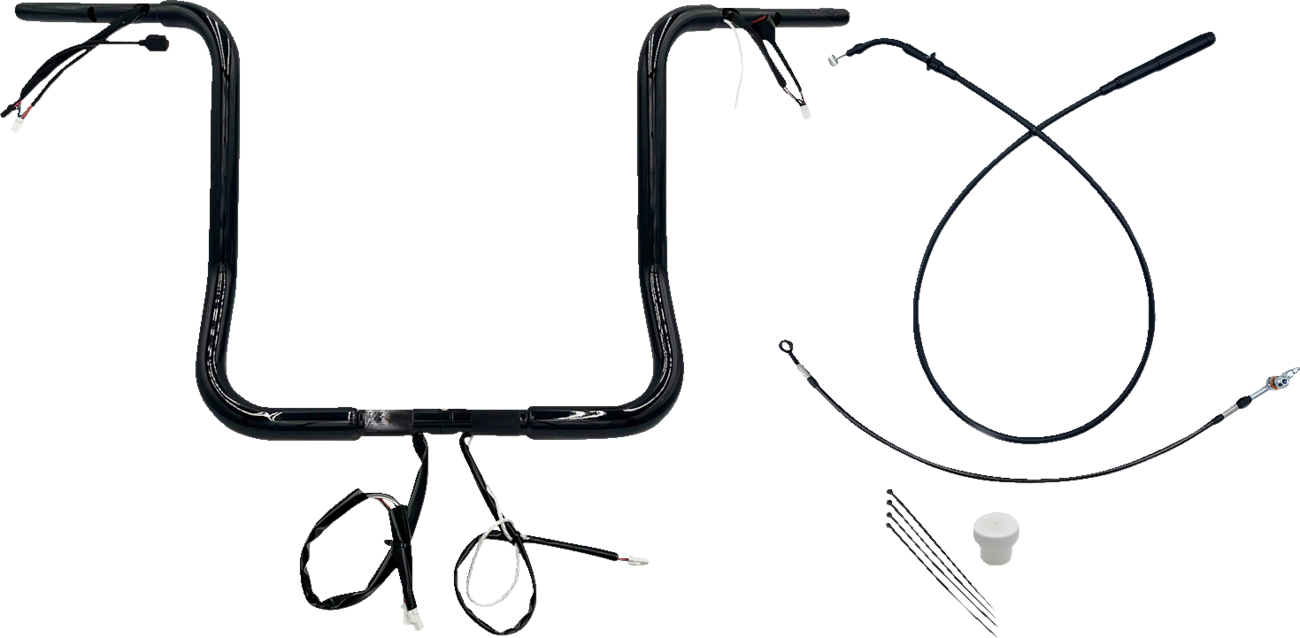 FAT BAGGERS INC. 1-1/4" EZ Install Round Top Handlebar - 16" - Black 939016-B