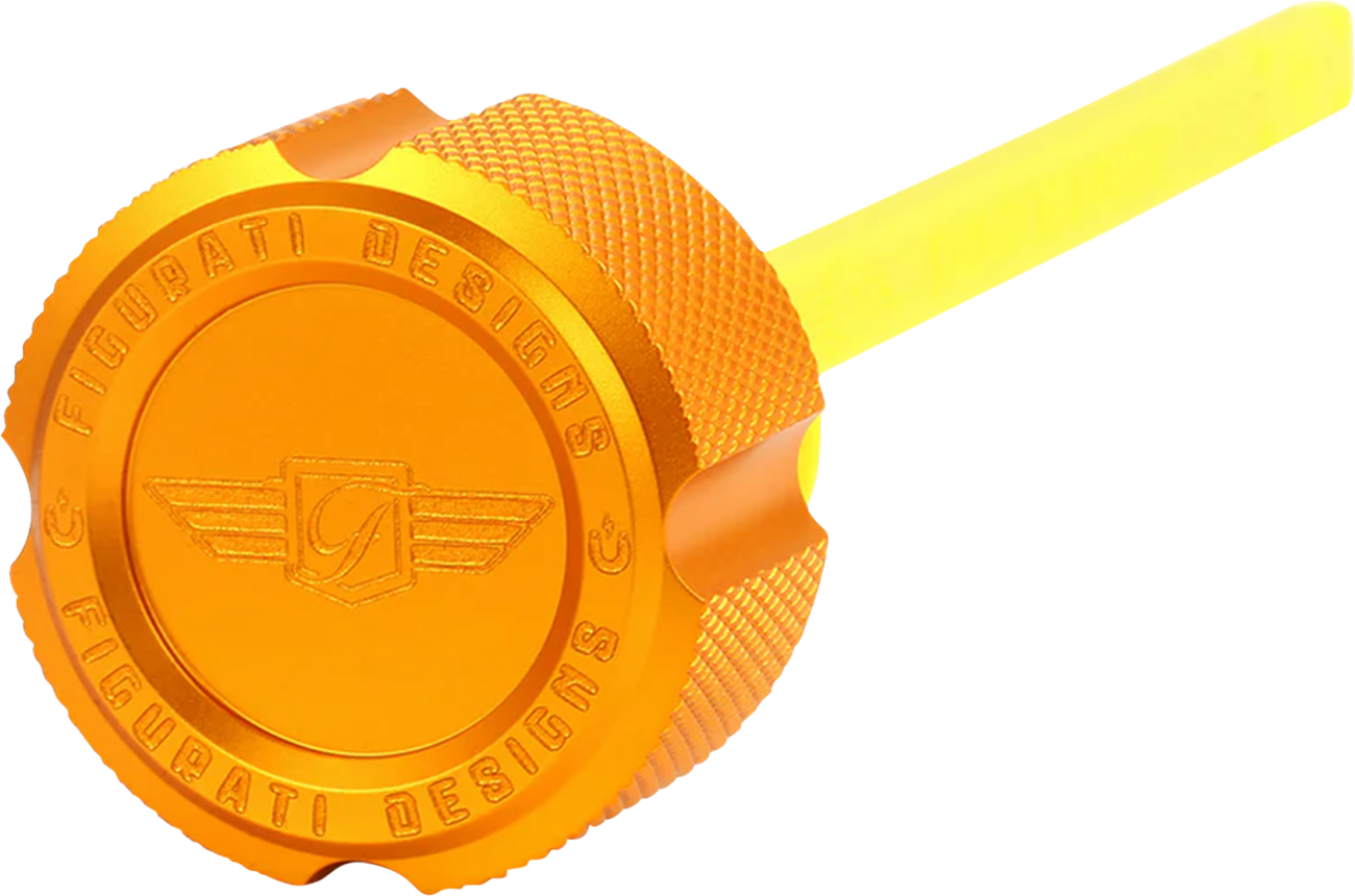 FIGURATI DESIGNS Performance Magnetic Oil Dipstick - Knurled - Gold - M8 Touring/Trike FDP01-M8KN-G