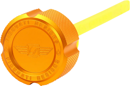 FIGURATI DESIGNS Performance Magnetic Oil Dipstick - Knurled - Gold - M8 Touring/Trike FDP01-M8KN-G