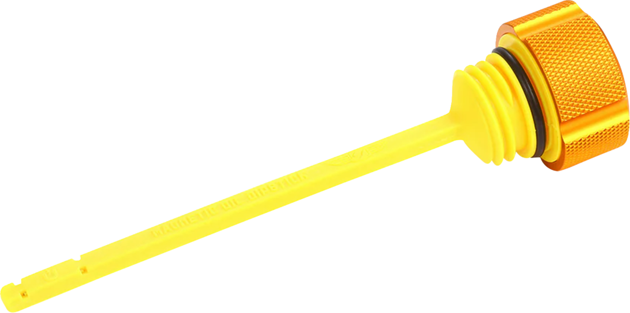 FIGURATI DESIGNS Performance Magnetic Oil Dipstick - Knurled - Gold - M8 Touring/Trike FDP01-M8KN-G