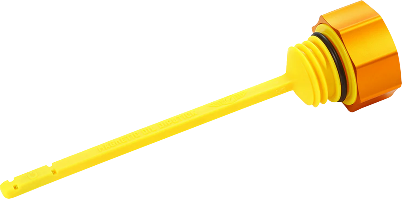 FIGURATI DESIGNS Performance Magnetic Oil Dipstick - Curved - Gold - M8 Touring/Trike FDP01-M8SM-G