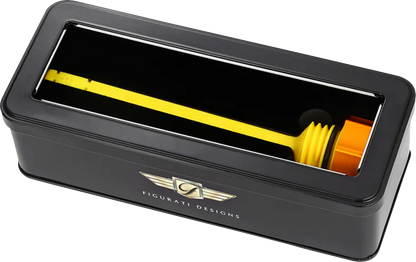FIGURATI DESIGNS Performance Magnetic Oil Dipstick - Curved - Gold - M8 Touring/Trike FDP01-M8SM-G
