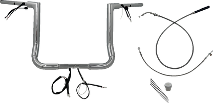 FAT BAGGERS INC. 1-1/2" EZ Install Flat Top Handlebar - 14" - Chrome 649014