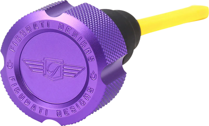 FIGURATI DESIGNS Performance Magnetic Oil Dipstick - Knurled - Purple - '07-'16 Touring/Trike FDP01-TCKN-P