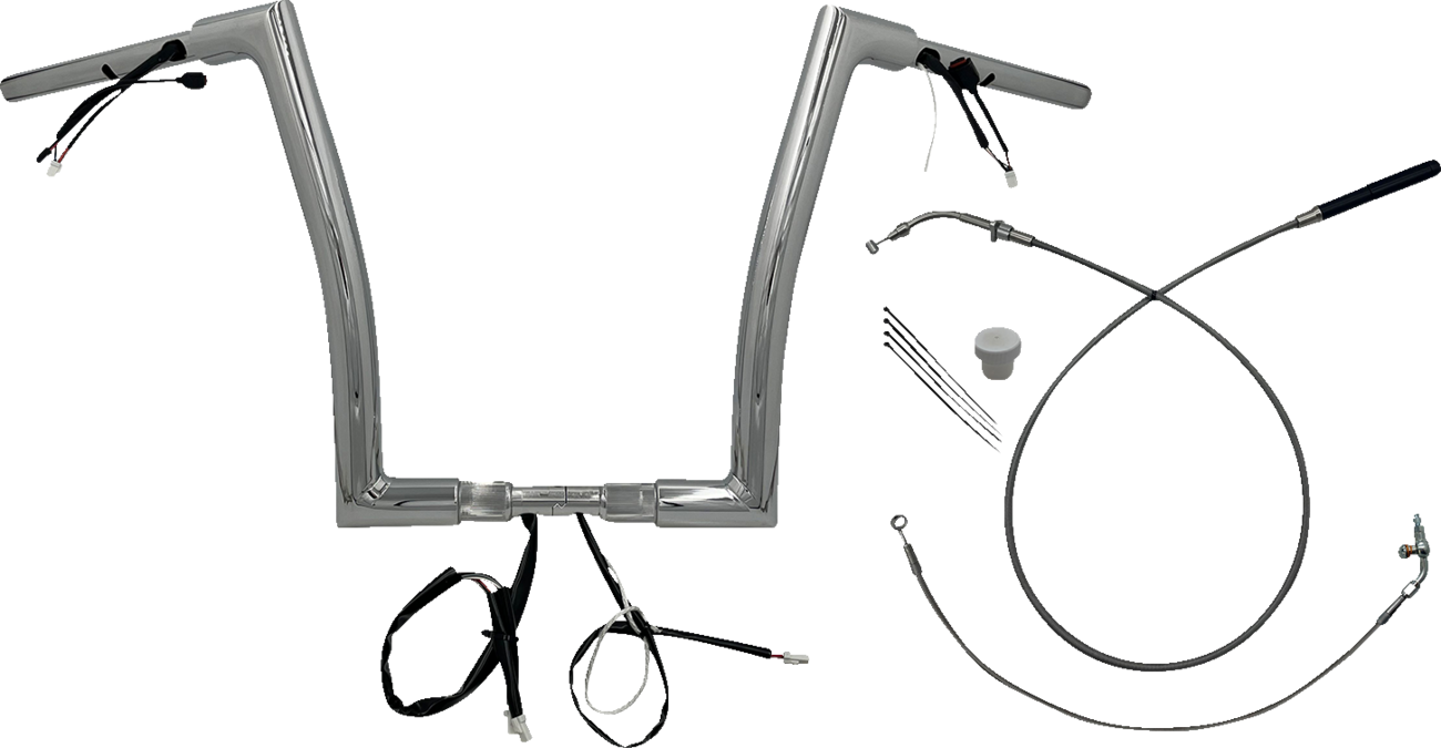 FAT BAGGERS INC. 1-1/2" EZ Install Flat Top Handlebar - 14" - Chrome 649914