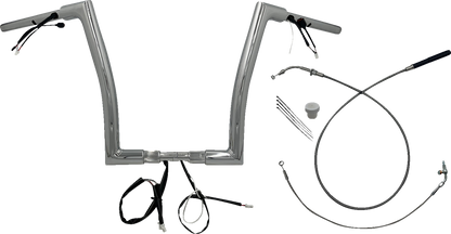 FAT BAGGERS INC. 1-1/2" EZ Install Flat Top Handlebar - 14" - Chrome 649914