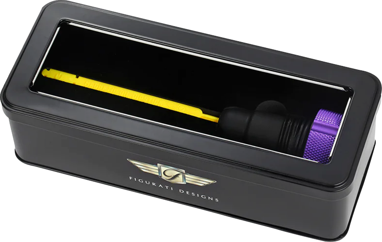 FIGURATI DESIGNS Performance Magnetic Oil Dipstick - Knurled - Purple - '07-'16 Touring/Trike FDP01-TCKN-P