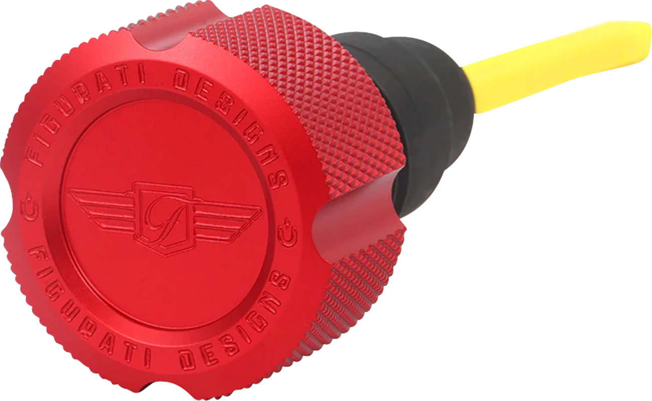 FIGURATI DESIGNS Performance Magnetic Oil Dipstick - Knurled - Red - '07-'16 Touring/Trike FDP01-TCKN-R