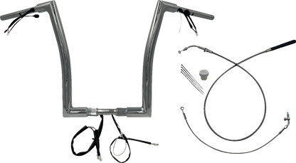 FAT BAGGERS INC. 1-1/2" EZ Install Flat Top Handlebar - 16" - Chrome 649916