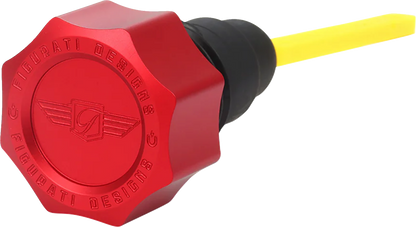 FIGURATI DESIGNS Performance Magnetic Oil Dipstick - Curved - Red - '07-'16 Touring/Trike FDP01-TCSM-R