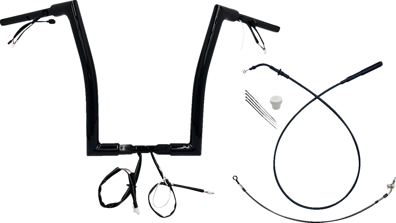 FAT BAGGERS INC. 1-1/2" EZ Install Flat Top Handlebar - 16" - Black 649916-B