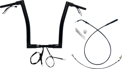 FAT BAGGERS INC. 1-1/2" EZ Install Flat Top Handlebar - 16" - Black 649916-B