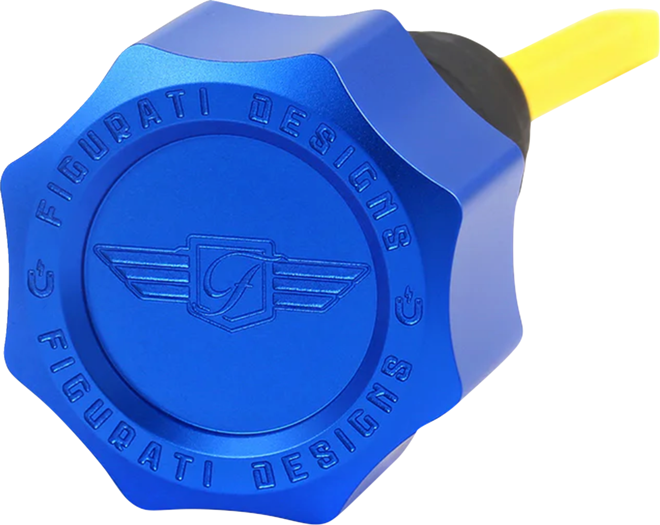 FIGURATI DESIGNS Performance Magnetic Oil Dipstick - Knurled - Blue - '07-'16 Touring/Trike FDP01-TCKN-B